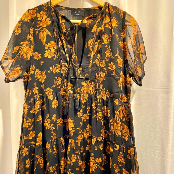 Bohemian Floral babydoll dress - Picture 1 of 8
